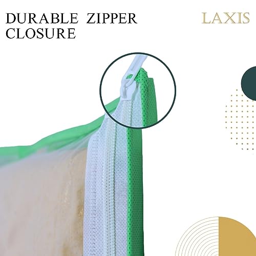 LAXIS® Non-Woven Plain Single Saree Bags, Transparent Saree Covers With Zip, Saree Covers For Storage, Wardrobe Organiser, Size-36x42x2cm (Pack of 10, Green) - Image 2