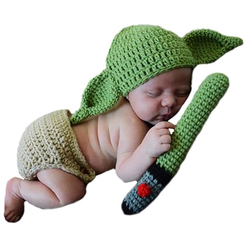 SPOKKI 3 PCS Newborn Photography Prop Baby Hat Knit Handmade Cover Diaper Costume for Infant Boy Girl Princess Twins (0-6 month) - Image 5