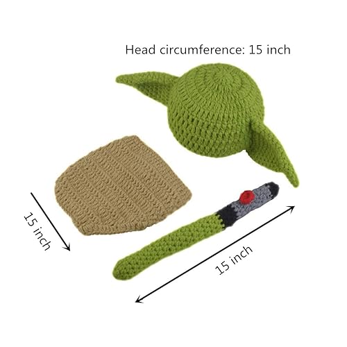 SPOKKI 3 PCS Newborn Photography Prop Baby Hat Knit Handmade Cover Diaper Costume for Infant Boy Girl Princess Twins (0-6 month) - Image 3