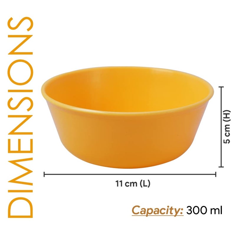 Wonder Plastic Sigma 300 Microwave Safe Multipurpose Mixing Bowls, Set of 4 pc Bowl 300 ml (Yellow) - Image 2