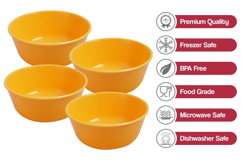 Wonder Plastic Sigma 300 Microwave Safe Multipurpose Mixing Bowls, Set of 4 pc Bowl 300 ml (Yellow) - Image 4