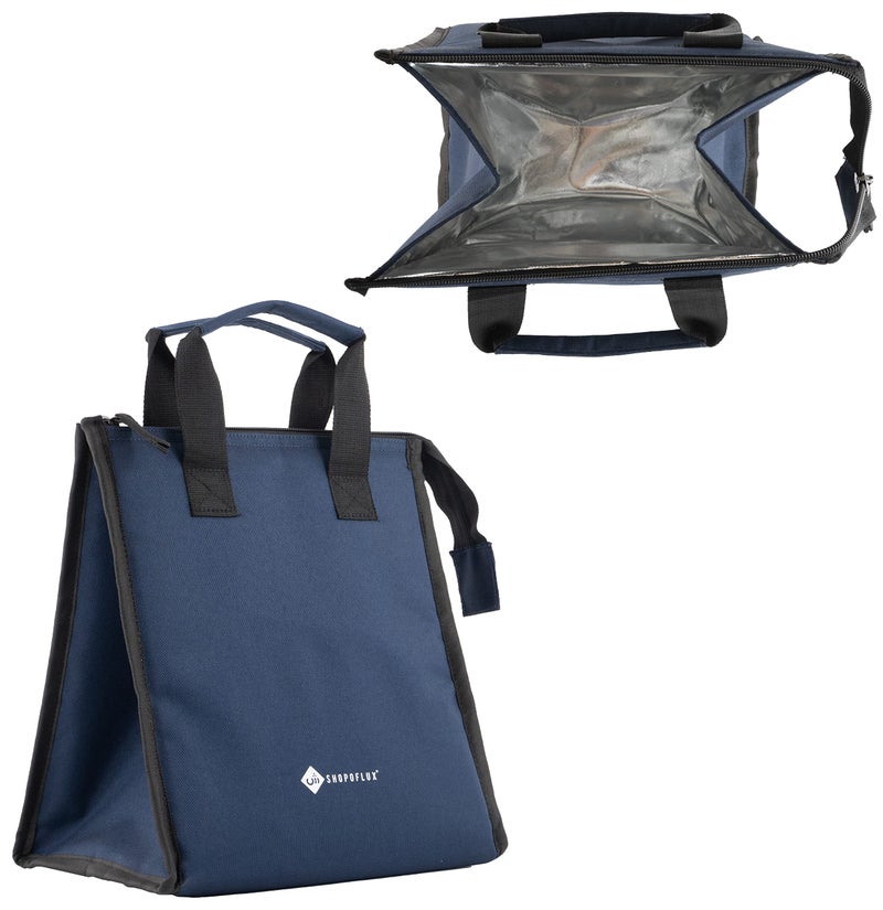 SHOPOFLUX Lunch Bag for Men and Women, Insulated Tiffin Bags for Office, College, School (Blue) - Image 1