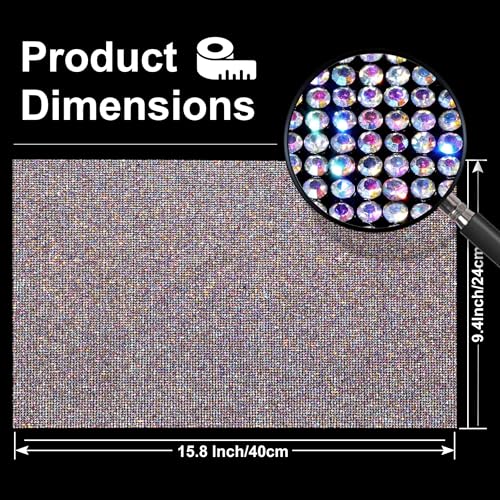 Locacrystal Bling Rhinestone Sticker DIY Car Decoration Stickers Self-Adhesive Hotfix Glitter Crystal Gem Sheet Sticker for Car&Craft Decoration with 19440Pcs 2mm Rhinestones(Crystal AB,9.4" x 15.8") - Image 4