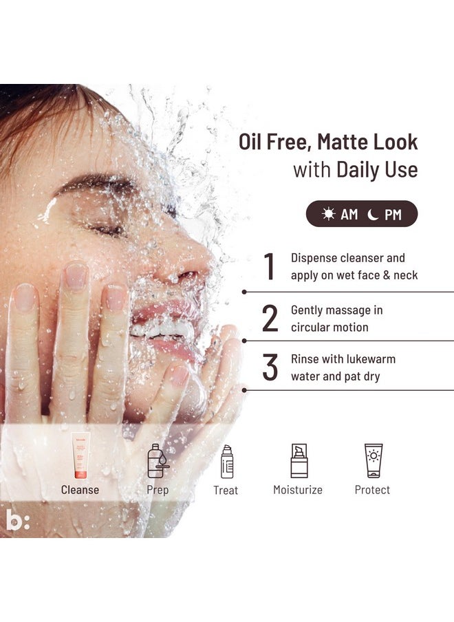 Biocule biocule Oil Clear Purifying Cleanser for Oil Control, Open Pores Minimization & Soothing, AHA BHA Face Wash with Zinc PCA & Ursolic Acid from Tulsi for Oily Skin & Combination Skin, 100ml  - Image 5
