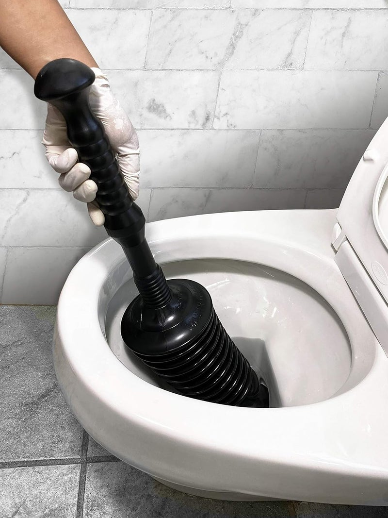 Master Plunger MP1600 1.6 Gallon Low Flush Toilet Plunger with Funnel Nose Design, Black - Image 2