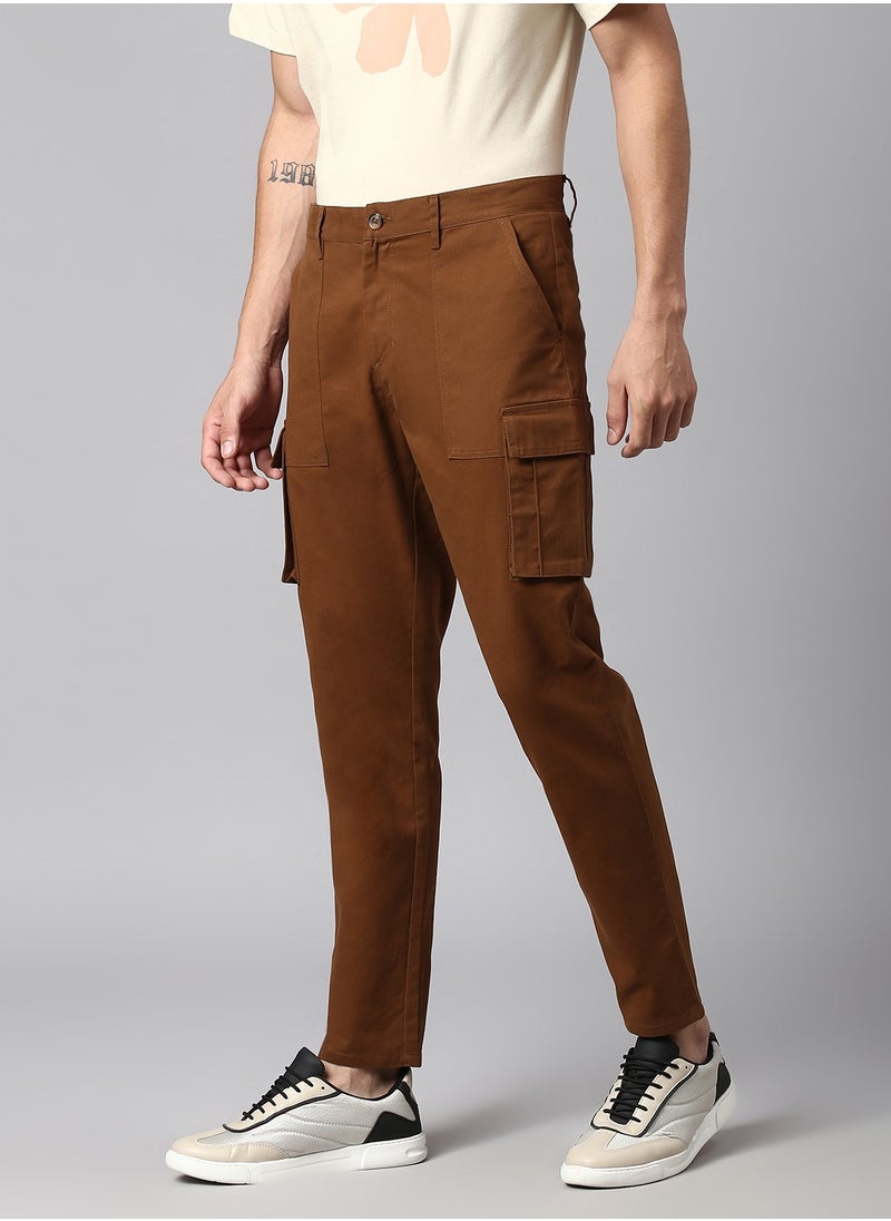 Hubberholme بنطلون كارجو رجالي من القطن الخالص سهل الغسل بقصّة Slim Fit  - Image 1