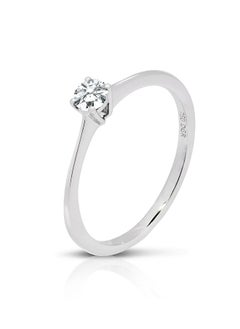 STARGEMS 18K White Gold Round Diamond Ring  - Image 2