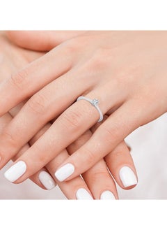 STARGEMS 18K White Gold Round Diamond Ring  - Image 4