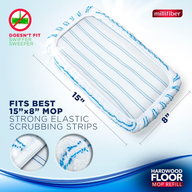 Millifiber Microfiber Mop Refills 15x8 Inches, 6-Pack (Mop is Not Included) - Image 2
