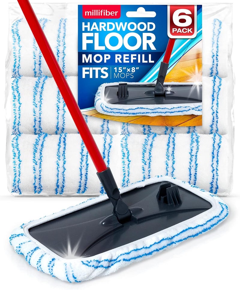 Millifiber Microfiber Mop Refills 15x8 Inches, 6-Pack (Mop is Not Included) - Image 1