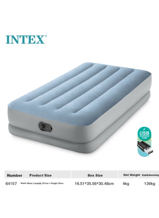 Intex Built-in Electric Pump Usb Port Automatic Inflation Single-person Air Mattress Car Tent Pad 64157n With 1 Pillow - Image 5