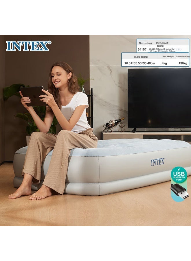 Intex Built-in Electric Pump Usb Port Automatic Inflation Single-person Air Mattress Car Tent Pad 64157n With 1 Pillow - Image 1