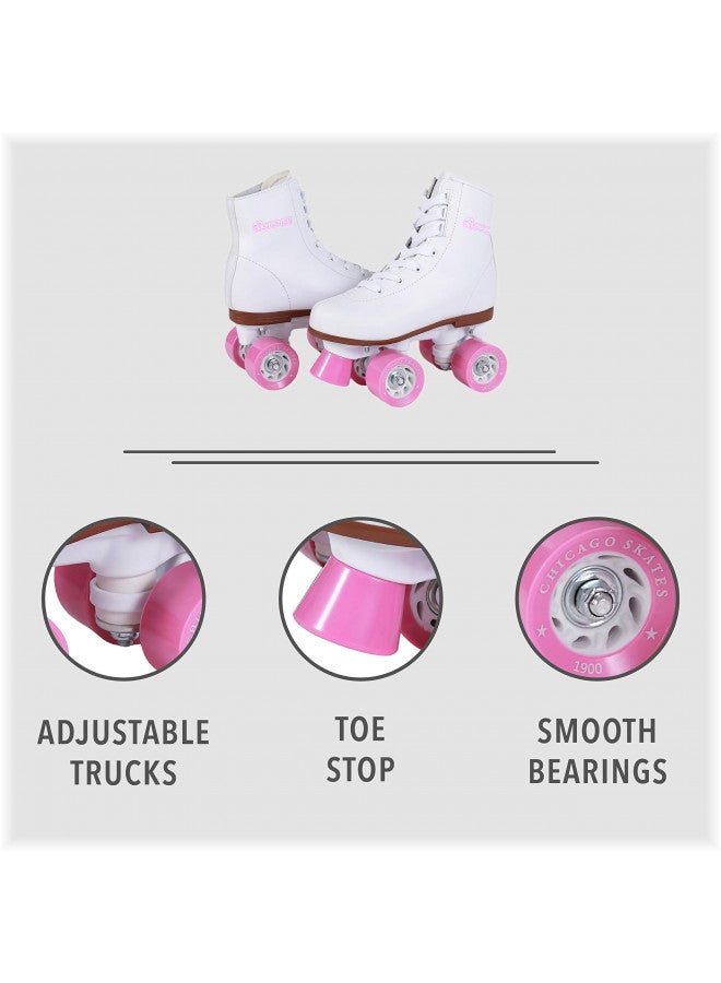 Chicago تزلج رولر شيكاغو للفتيات - زلاجات كواد بيضاء للشباب - الحجم 3 - Image 1