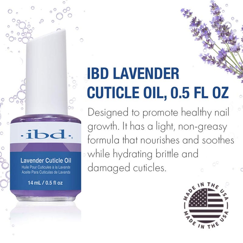 IBD Lavender Cuticle Oil â€“ Moisturizing Nail Oil for Growth & Strength, Repair Damaged Nails, Cuticle Softener, Lavender Scent, 0.5 fl oz - Image 3