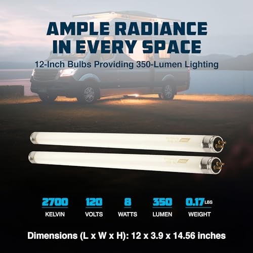 Camco Unknown 54880 12V F8T5/CW Fluorescent Light Bulb - Pack of 2, 12 Inches - Image 3