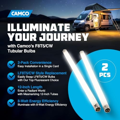 Camco Unknown 54880 12V F8T5/CW Fluorescent Light Bulb - Pack of 2, 12 Inches - Image 2