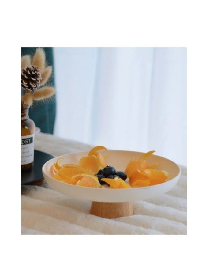 MIXDE Round Solid Wood Base Tray Table，Storage Tray  - Image 2