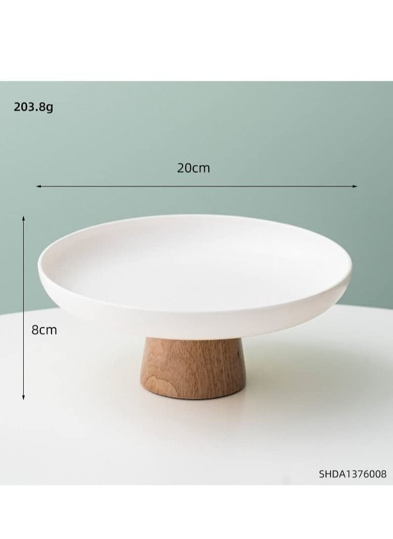 MIXDE Round Solid Wood Base Tray Table，Storage Tray  - Image 3