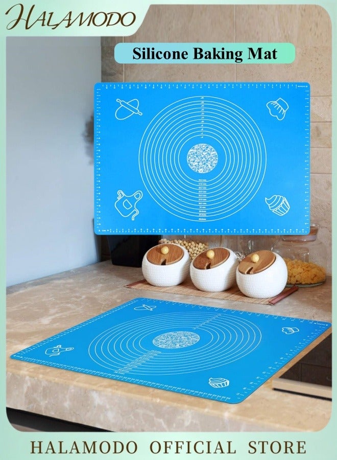 هالامودو حصيرة خبز من السيليكون لعجن العجين مع قياسات حصيرة معجنات كبيرة سميكة للغاية غير لاصقة 19.7 بوصة × 15.7 بوصة خالية من مادة BPA غير لاصقة وغير قابلة للانزلاق لوازم الخبز لخبز البيتزا والكعك - Image 1