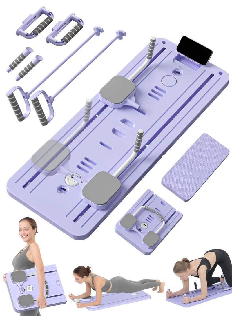 WAMIT Pilates Board 6-in-1 Versatility Pilates Board, Pilates Reformer Set Ab Core Trainer, Ab Trainer Machine, Ab Board, Exercise Board, Multi-Purpose Foldable Pilates Reformer Board for Home Office Living Room, Purple - Image 1