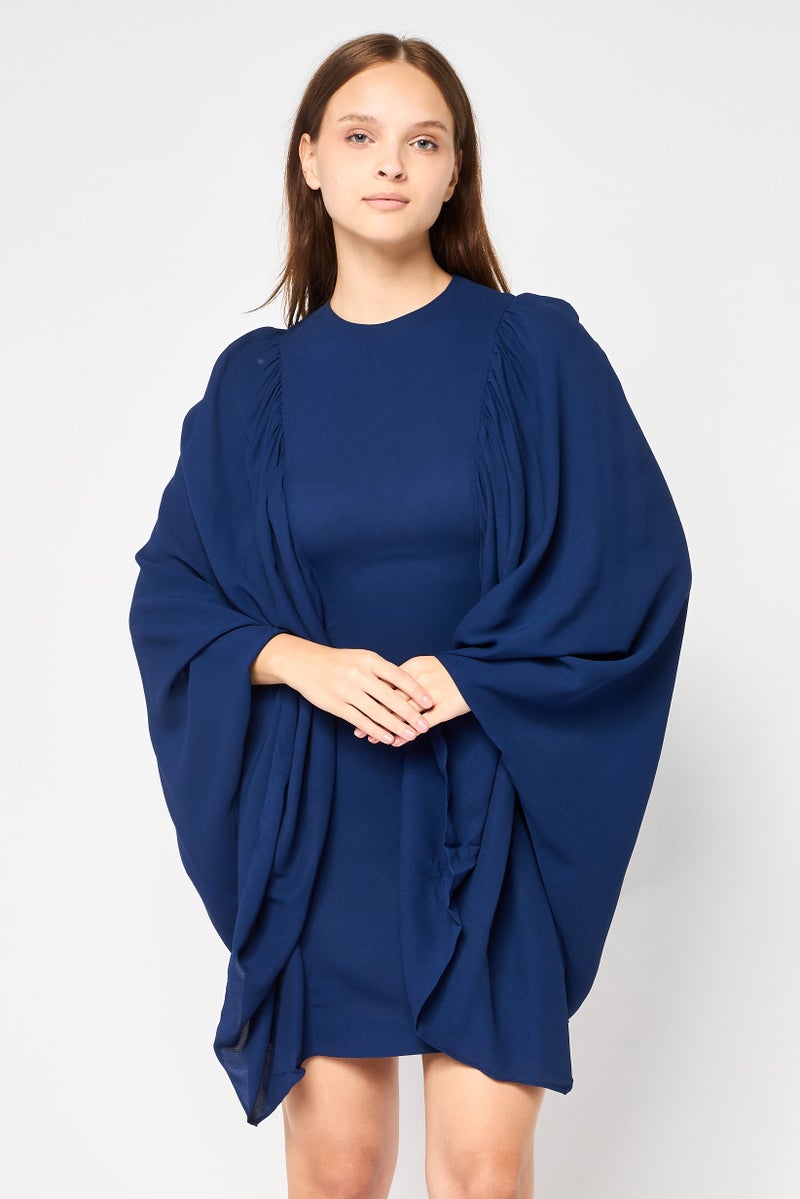 STELLA MCCARTNEY فستان ميني لوسيانا الصلب للنساء، كحلي - Image 1