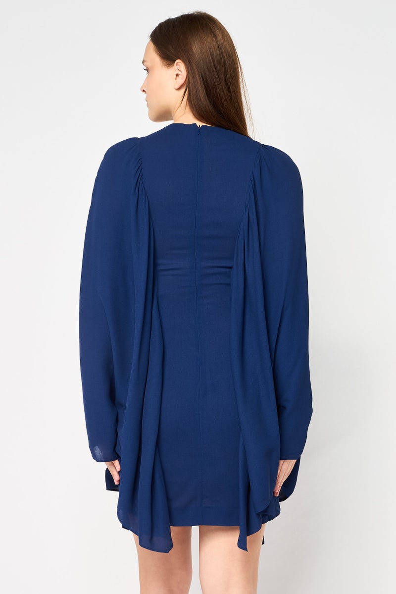 STELLA MCCARTNEY فستان ميني لوسيانا الصلب للنساء، كحلي - Image 4