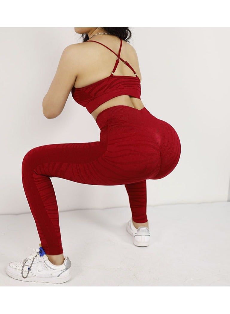 Women's Yoga Fitness Sports Bra and Pants Set  - Image 4