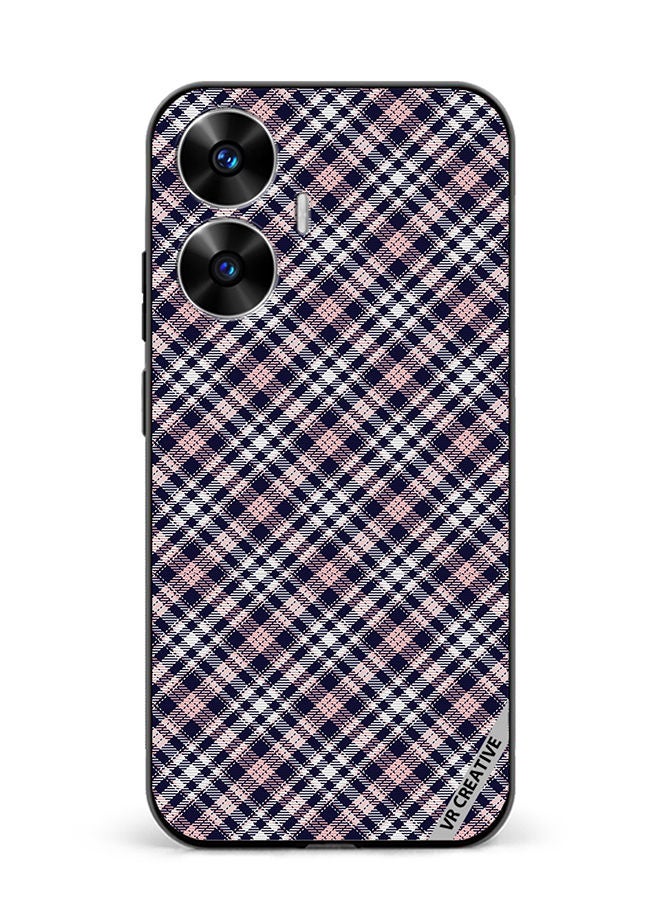 VR CREATIVE Protective Case Cover For Realme C55 Checkered Design Multicolour - Image 1