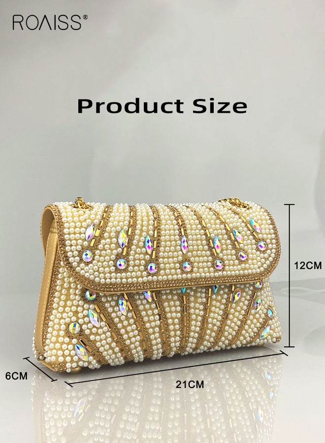 roaiss Ladies Shoulder Bags Crossbody Bag Purses Handbags Crystals Rhinestone Evening Bag for Women Clutch Purse with Chain - Image 3