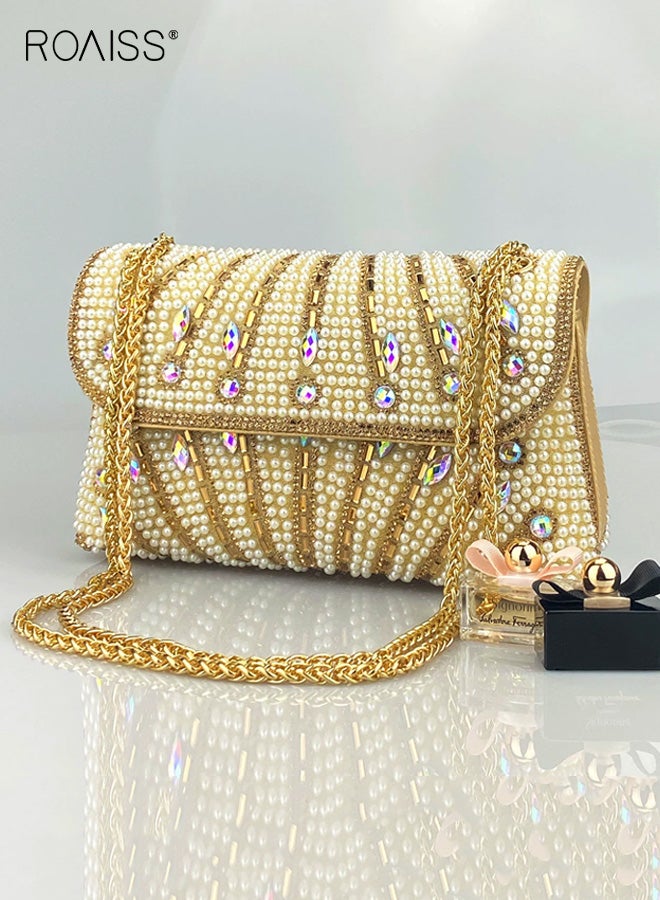 roaiss Ladies Shoulder Bags Crossbody Bag Purses Handbags Crystals Rhinestone Evening Bag for Women Clutch Purse with Chain - Image 1