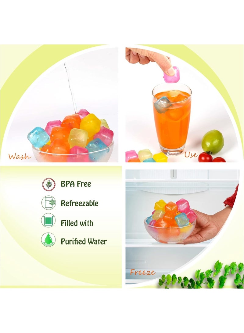 20 Reusable Ice Cubes – BPA-Free Refreezable Plastic Ice Cubes for Drinks, Cocktails, Coffee & Juice – Long-Lasting Non-Melting Fake Ice Cubes to Keep Beverages Cold Longer – Multi-Color Drink Cooling Cubes for Home, Parties & Travel - Image 4