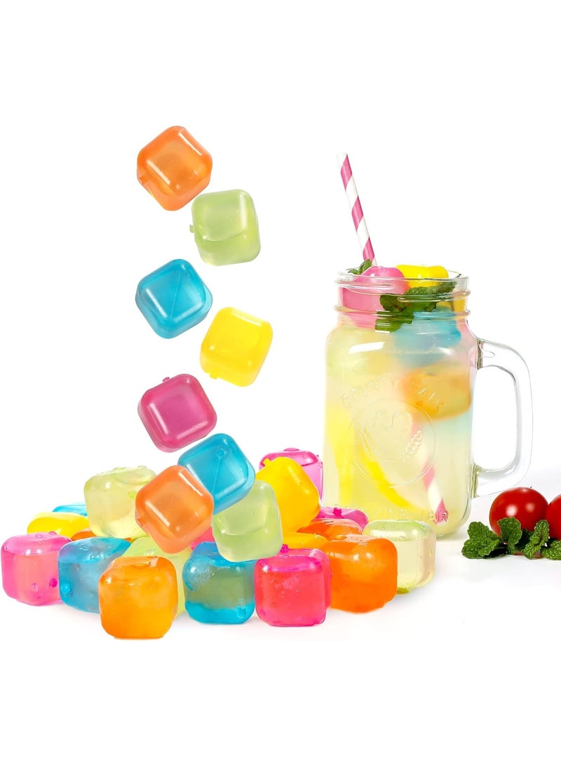 20 Reusable Ice Cubes – BPA-Free Refreezable Plastic Ice Cubes for Drinks, Cocktails, Coffee & Juice – Long-Lasting Non-Melting Fake Ice Cubes to Keep Beverages Cold Longer – Multi-Color Drink Cooling Cubes for Home, Parties & Travel - Image 1