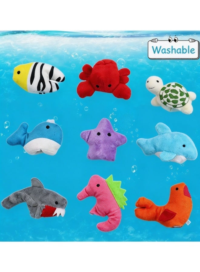 10 Pcs Sea Animal Finger Puppets,Soft Plush Cartoon Ocean Creature Finger Puppet Set,Interactive Educational Toys for Toddlers Storytelling,Playtime,Easter Basket Stuffers and Party Favors - Image 4