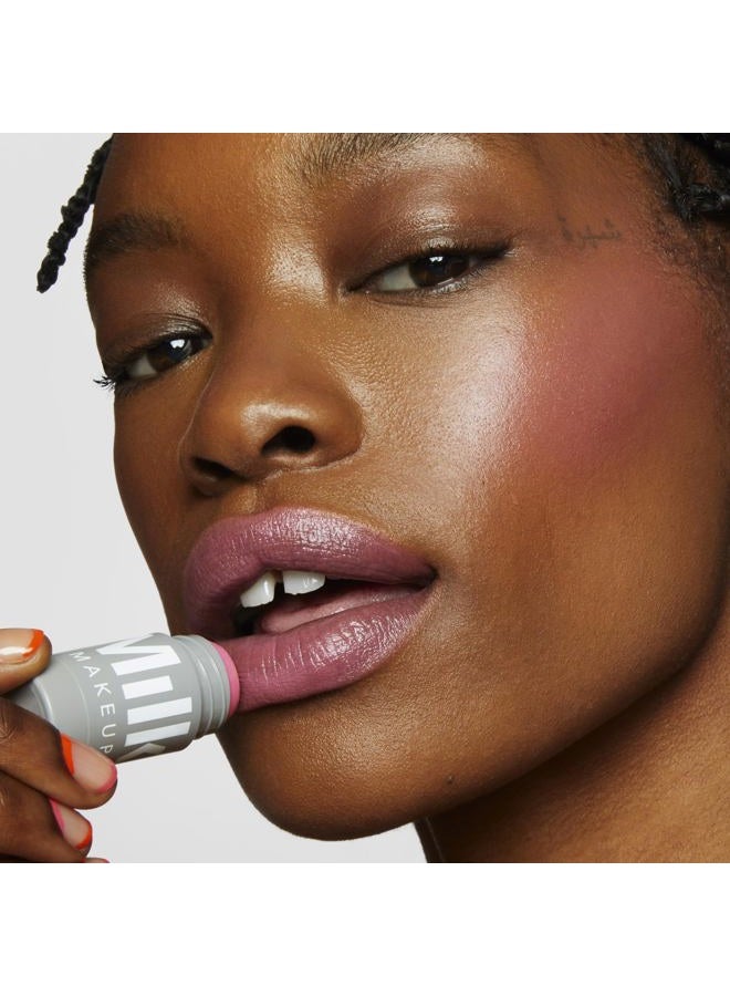 MILK MAKEUP Lip + Cheek, Rally (Mauve Pink Shimmer) - 0.21 fl oz - Cream Blush & Lip Color - Buildable & Blendable - 1,000+ Swipes Per Stick - Non-Comedogenic - Vegan, Cruelty Free - Image 5