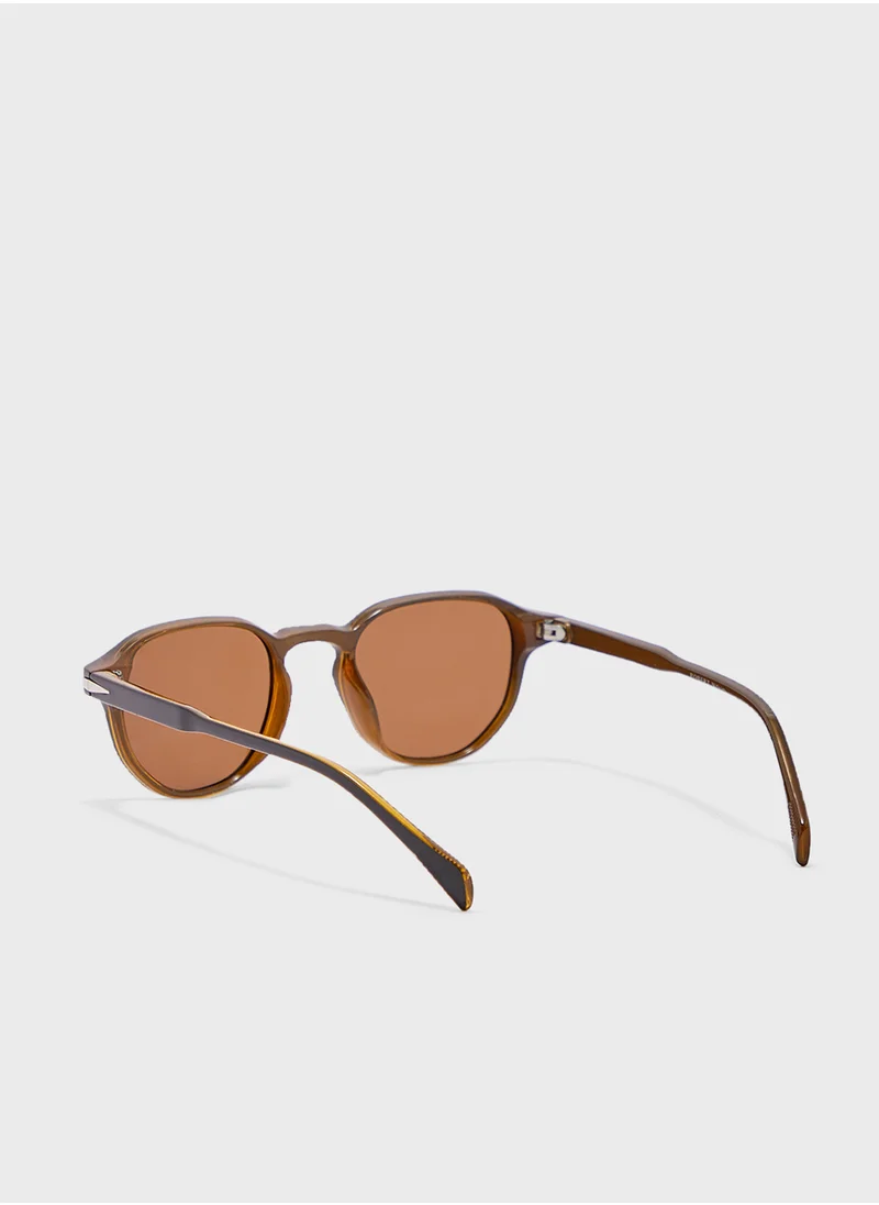 روبرت وود Polarized Lens Matt Finish Round Sunglasses