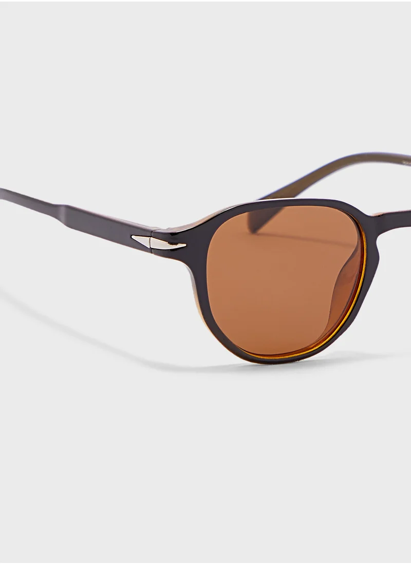 Robert Wood Polarized Lens Matt Finish Round Sunglasses