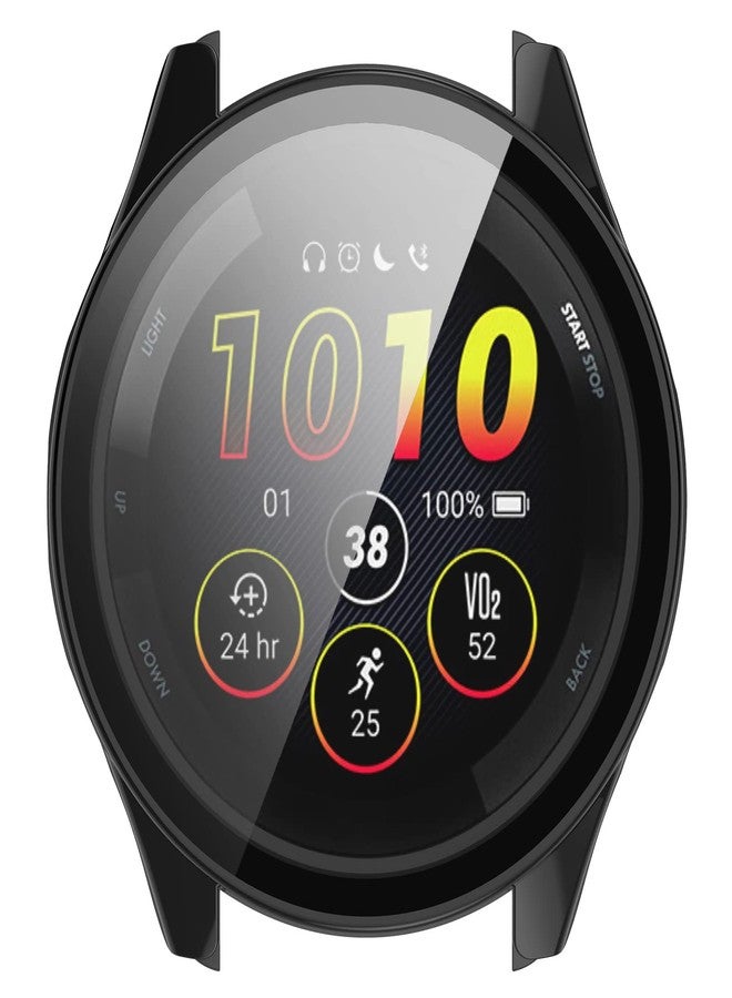 AWADUO غطاء حماية كامل من PC لساعات AWADUO الذكية مع واقي شاشة زجاجي مقسى لجارمين فوررونر 265S، أسود ناعم ودائم - Image 4