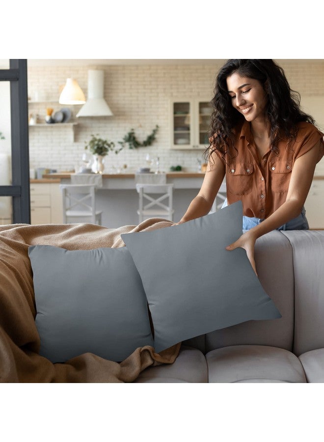 Utopia Bedding Throw Pillows Insert (Pack of 2, Grey) - 18 x 18 Inches Bed and Couch Pillows - Indoor Decorative Pillow - Image 4