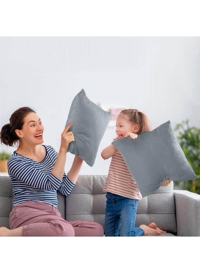 Utopia Bedding Throw Pillows Insert (Pack of 2, Grey) - 18 x 18 Inches Bed and Couch Pillows - Indoor Decorative Pillow - Image 3