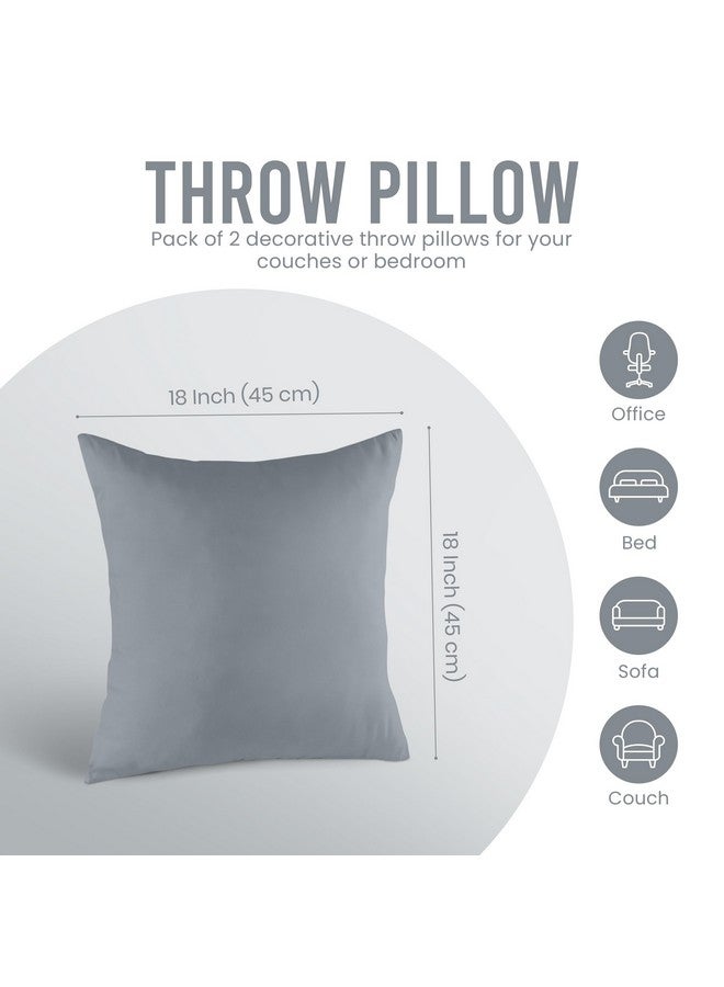 Utopia Bedding Throw Pillows Insert (Pack of 2, Grey) - 18 x 18 Inches Bed and Couch Pillows - Indoor Decorative Pillow - Image 5