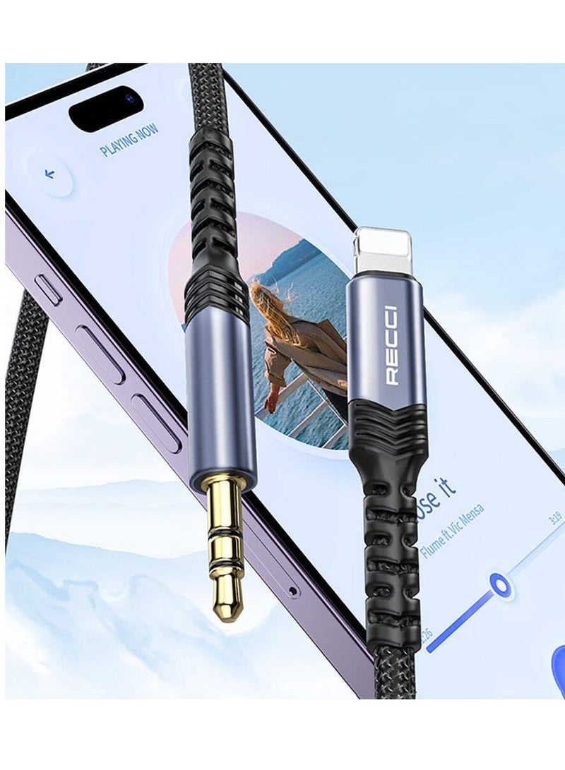 ريتشي كابل صوت (AUX) Lightning إلى 3.5mm لأجهزة الآيفون والآيباد طوله 120 سم - Image 2