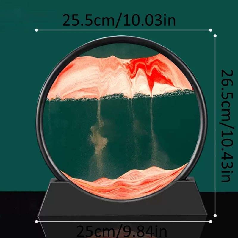 12 Inch Orange Moving Sand Art Desktop Ornament Deep Sea Sandscape 3D Liquid Motion Display - Image 3