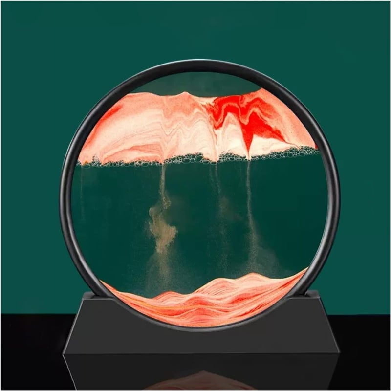 12 Inch Orange Moving Sand Art Desktop Ornament Deep Sea Sandscape 3D Liquid Motion Display - Image 2