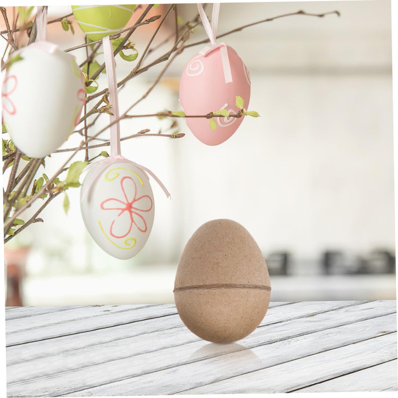 6pcs Unfinished White Paper Easter Eggs For DIY Crafts Fillable Decorations Family Fun Projects - Image 5