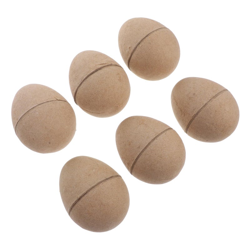 6pcs Unfinished White Paper Easter Eggs For DIY Crafts Fillable Decorations Family Fun Projects - Image 2
