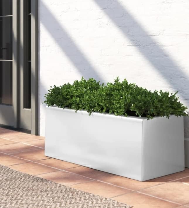 Lavish Craft Plant Store Modern Rectangle Planter Box - 20" Metal Planter Ideal for Long Succulents | Rectangular Table or Window Sill Planters for Indoor Use (Black) - Image 4
