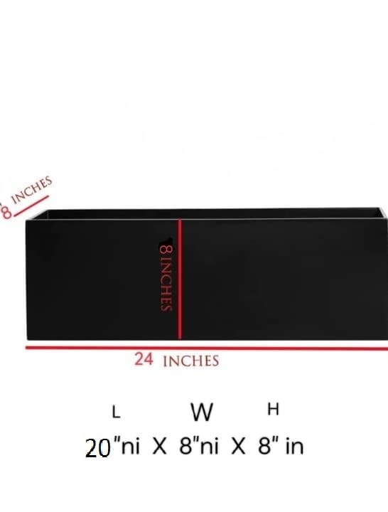 Lavish Craft Plant Store Modern Rectangle Planter Box - 20" Metal Planter Ideal for Long Succulents | Rectangular Table or Window Sill Planters for Indoor Use (Black) - Image 3