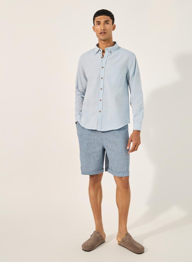 Styli Contrast Stitch and Loop Detail Regular Fit Shirt  - Image 2