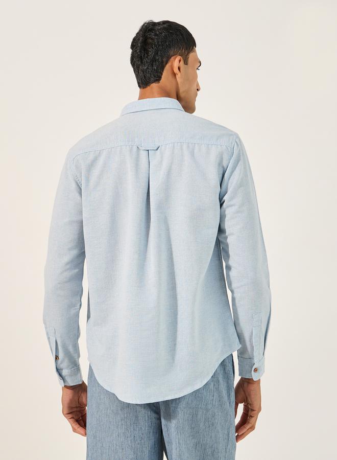 Styli Contrast Stitch and Loop Detail Regular Fit Shirt  - Image 4