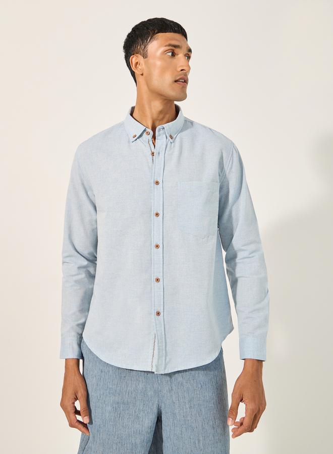 Styli Contrast Stitch and Loop Detail Regular Fit Shirt  - Image 1